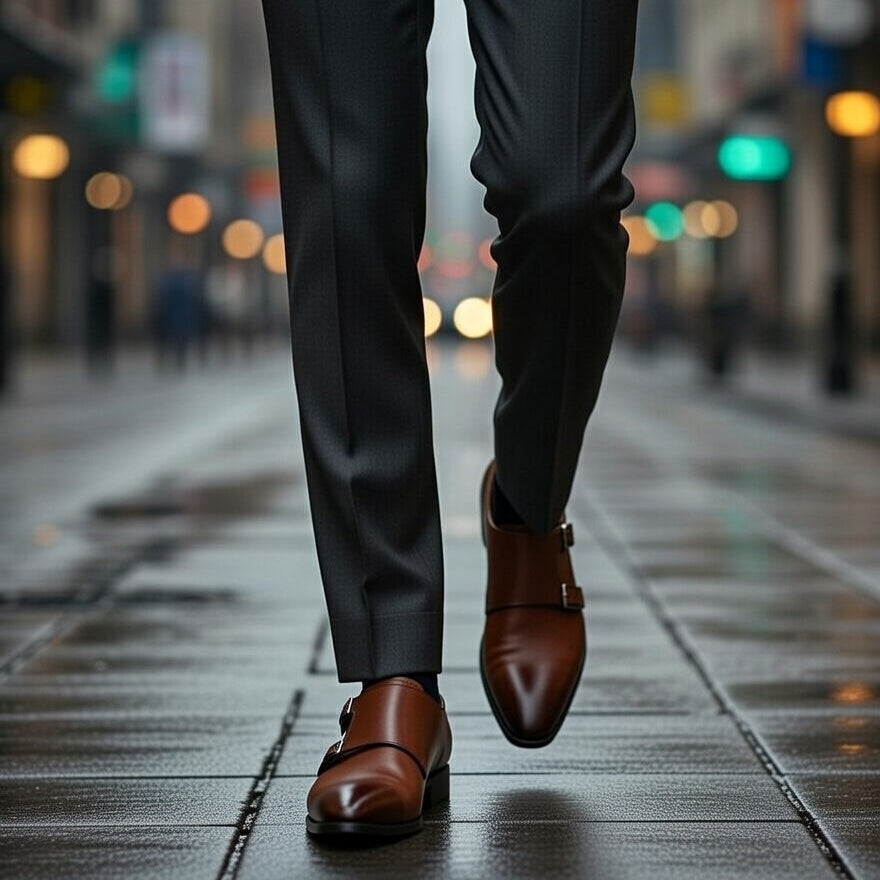 Double Monk Cuir Noble Marron