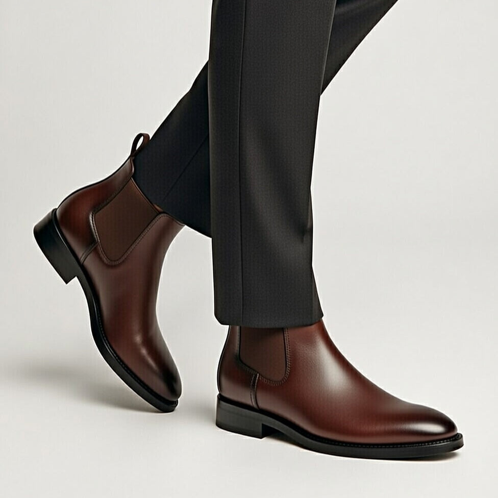 Boots Marron En Cuir Grainé