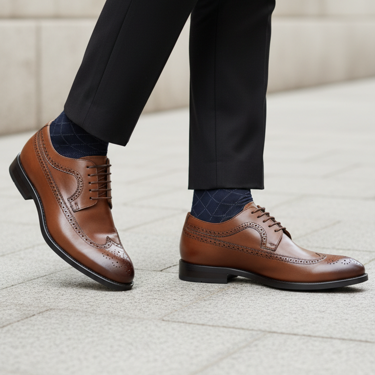 Oxford Brogue Cuir Marron Élégant