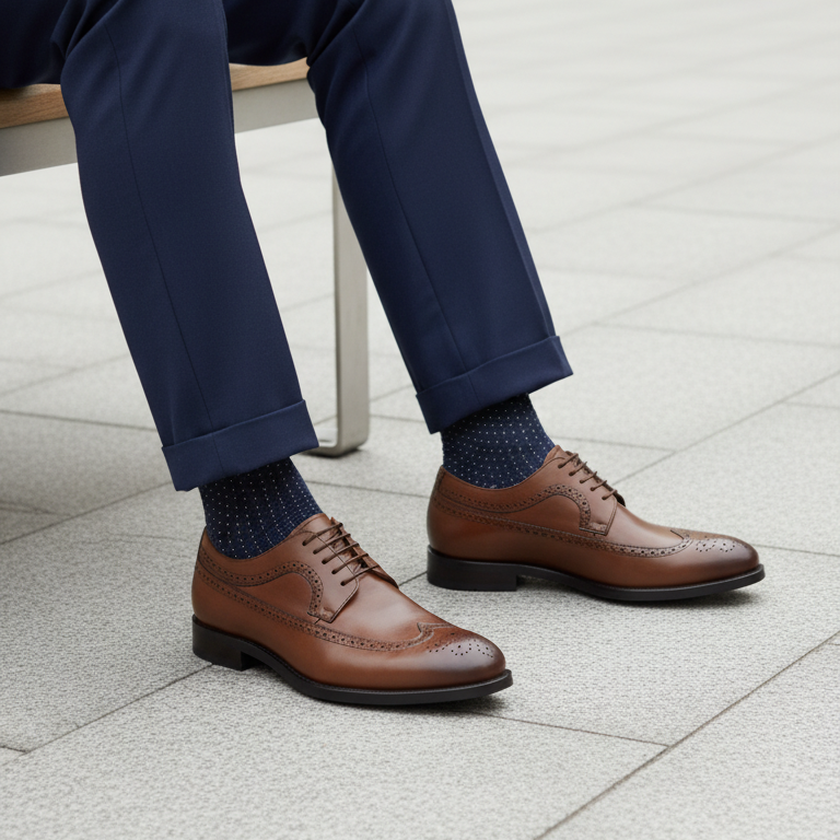 Oxford Brogue Cuir Marron Élégant