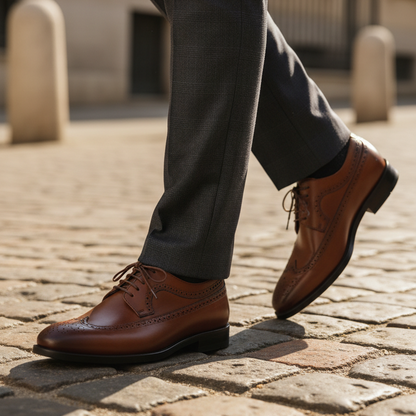 Oxford Brogue Cuir Marron Élégant