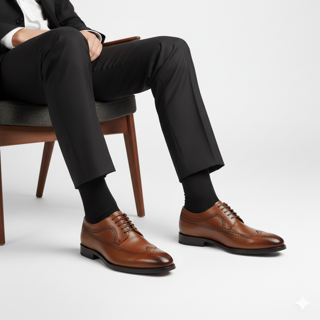 Oxford Brogue Cuir Marron Élégant