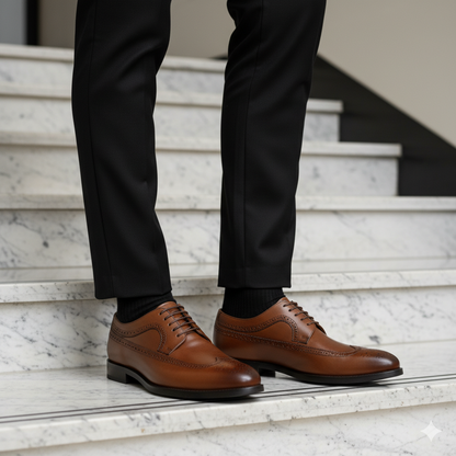 Oxford Brogue Cuir Marron Élégant