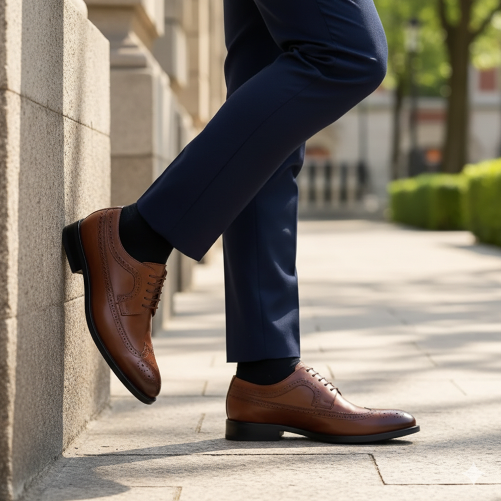Oxford Brogue Cuir Marron Élégant