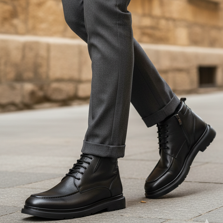 Derby Cuir Noir Luxe