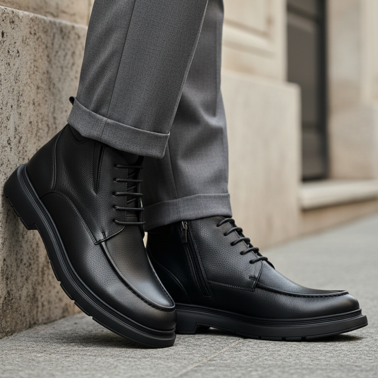 Derby Cuir Noir Luxe
