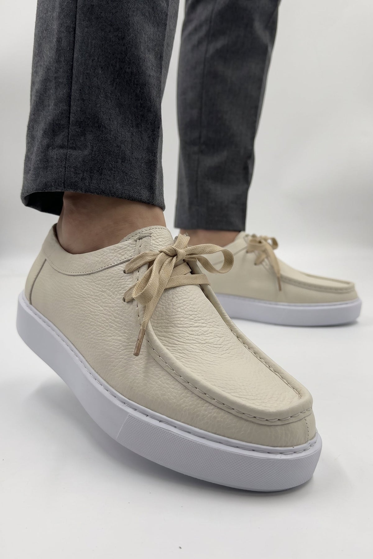 Derby Cuir Grainé Plateforme