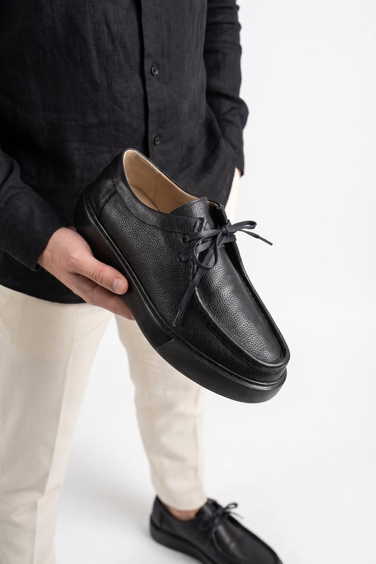 Derby Cuir Grainé Plateforme