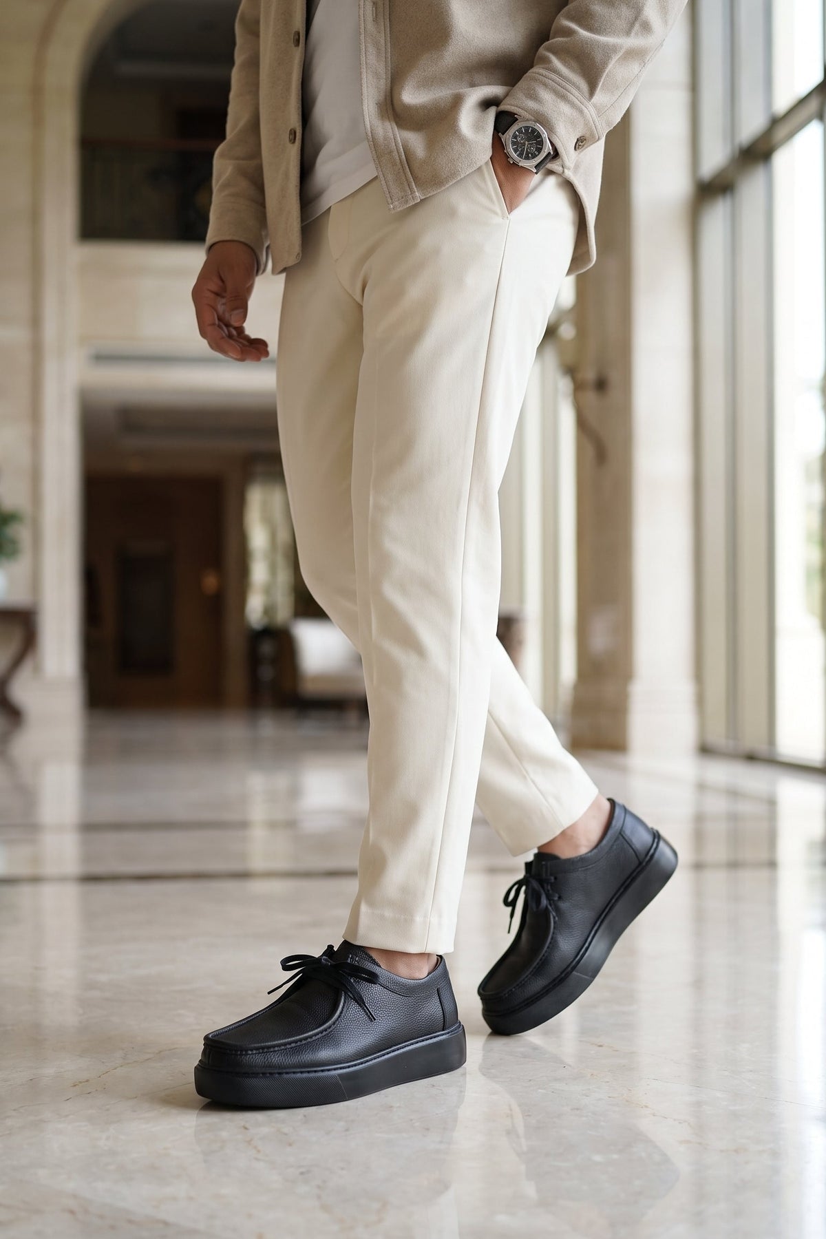Derby Cuir Grainé Plateforme
