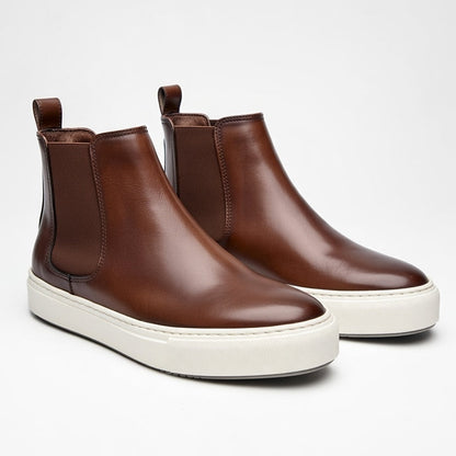 Boots Marron Tré élégant En Cuir Grainé