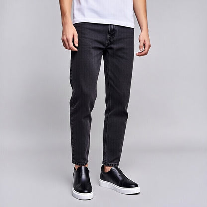 Sneakers Noir En Cuir Grainé, Confort Premium