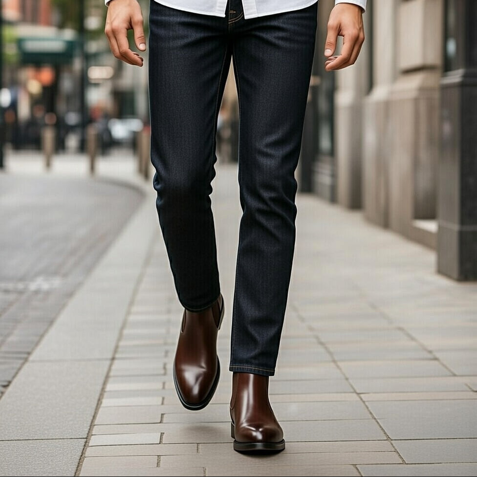 Boots Marron En Cuir Grainé