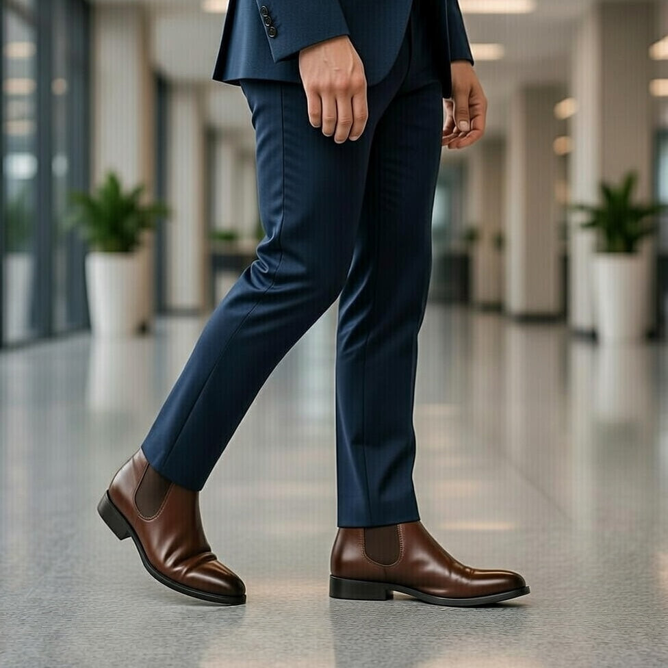 Boots Marron En Cuir Grainé