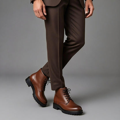 Boots Elégant En Cuir Grainé