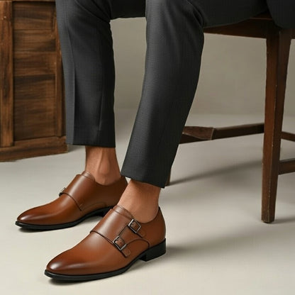 Double Monk Cuir Noble Marron
