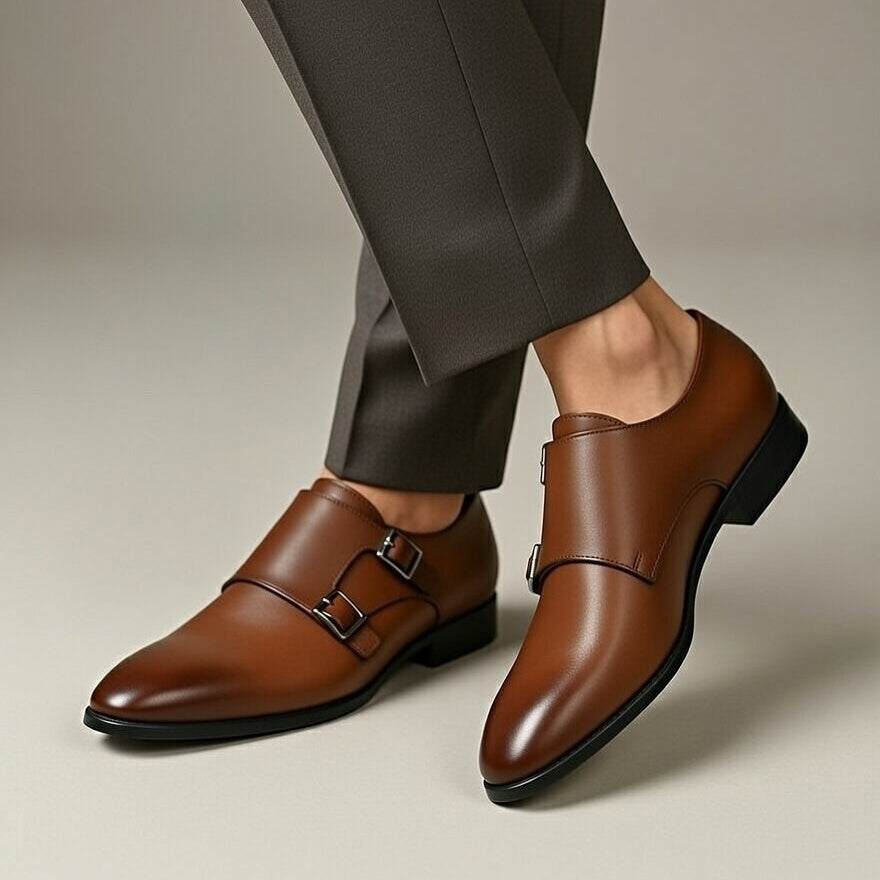 Double Monk Cuir Noble Marron