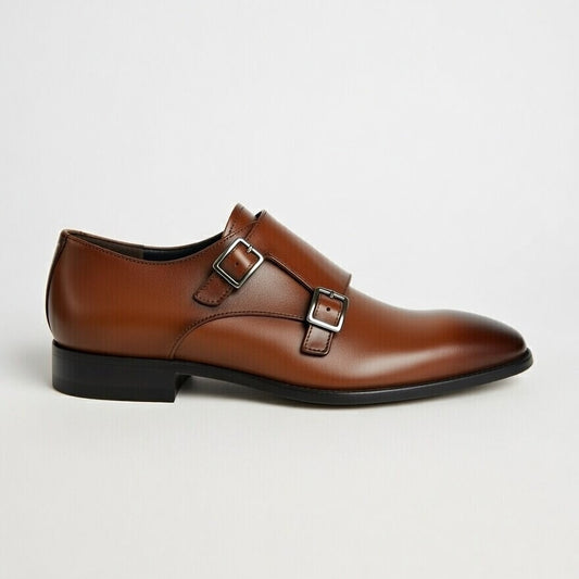 Double Monk Cuir Noble Marron