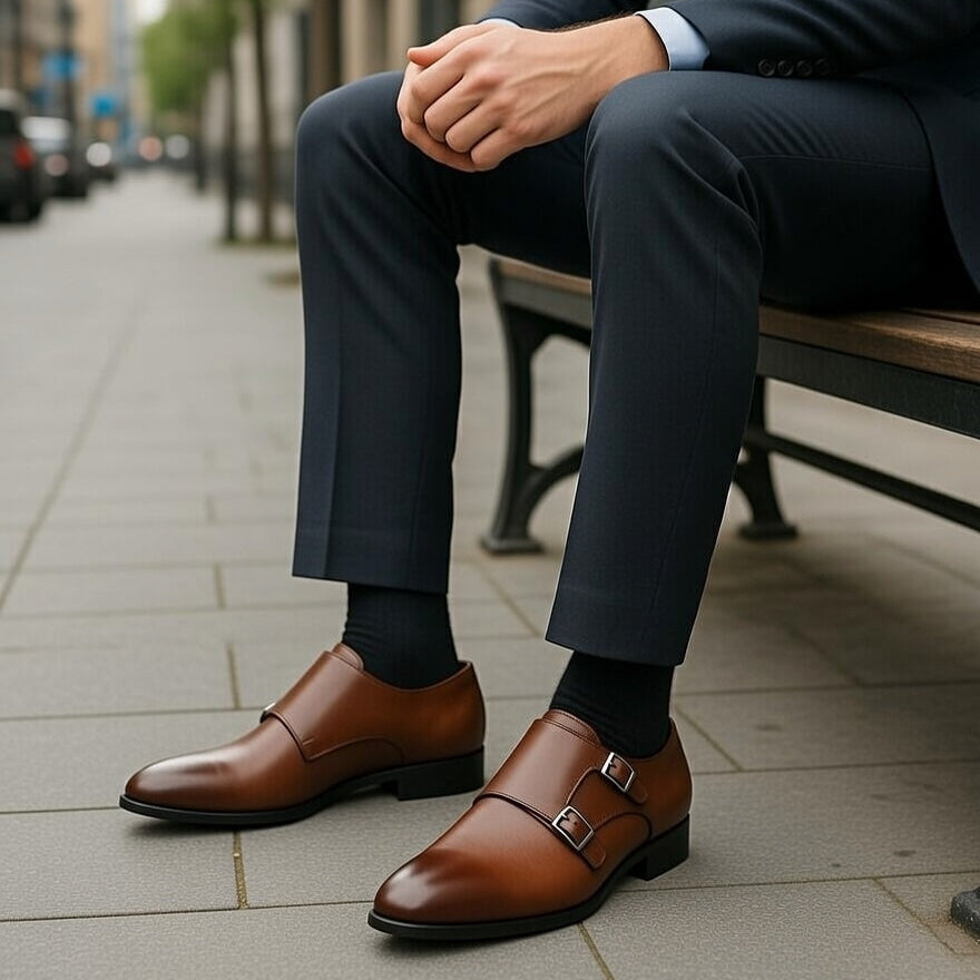 Double Monk Cuir Noble Marron