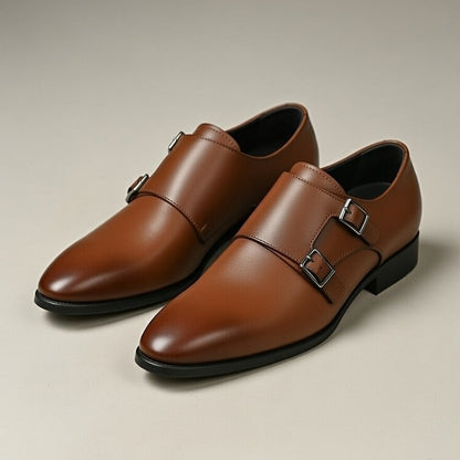 Double Monk Cuir Noble Marron