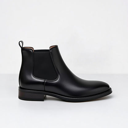 Boots Noir En Cuir Grainé