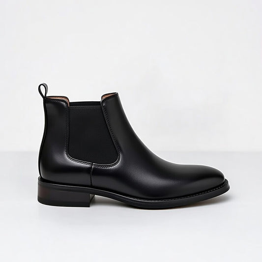 Boots Noir En Cuir Grainé