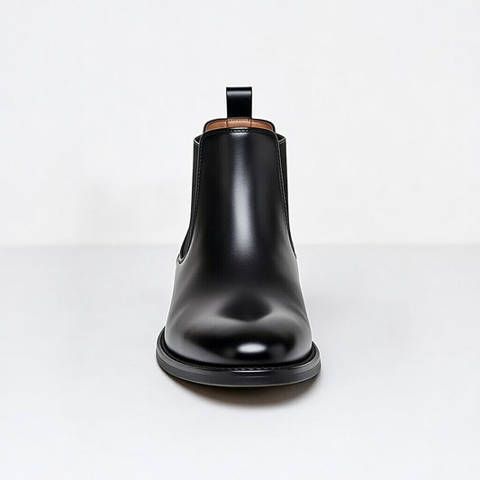 Boots Noir En Cuir Grainé