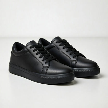 Sneakers Noir En Cuir Grainé