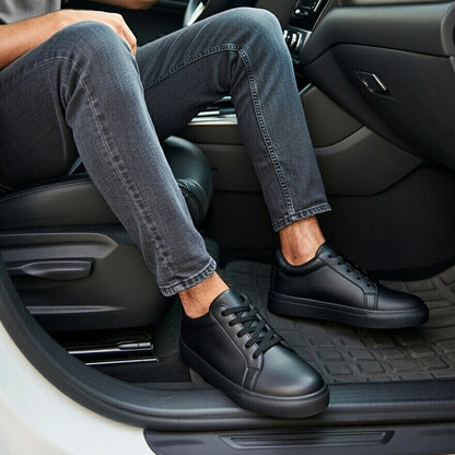 Sneakers Noir En Cuir Grainé