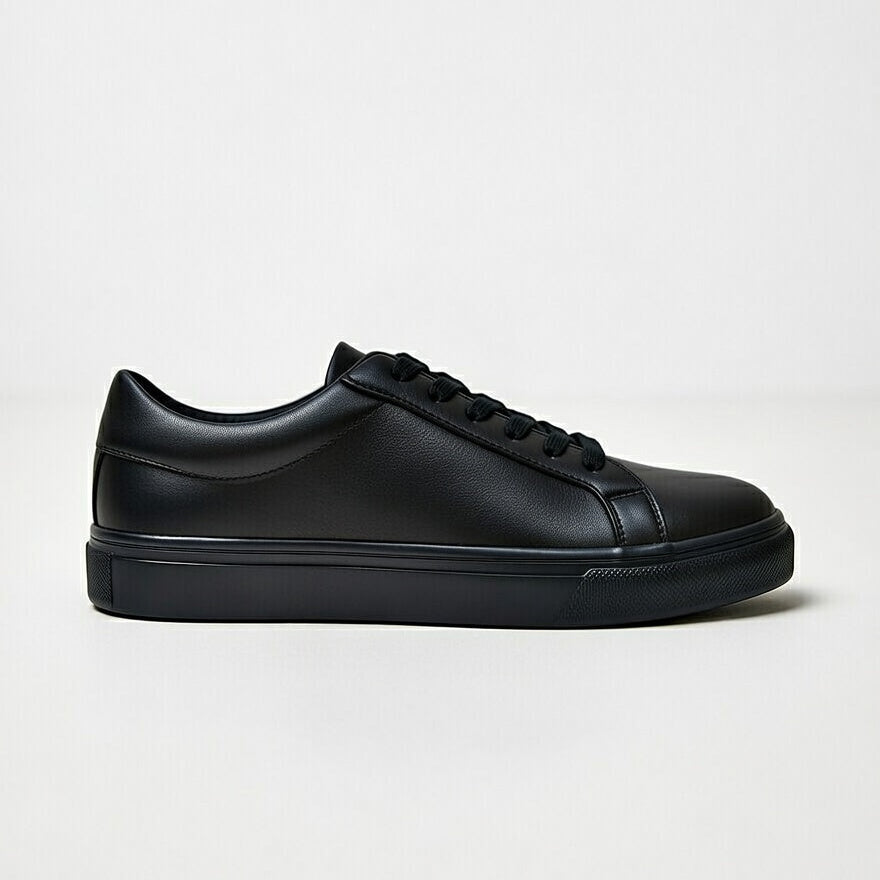 Sneakers Noir En Cuir Grainé
