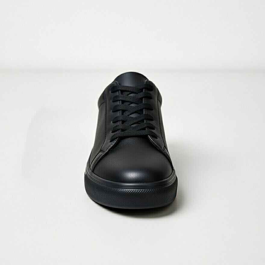 Sneakers Noir En Cuir Grainé