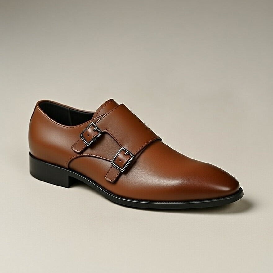 Double Monk Cuir Noble Marron